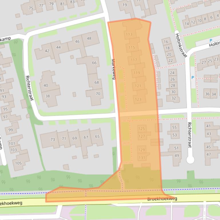 Kaart van postcodegebied 7582BC.