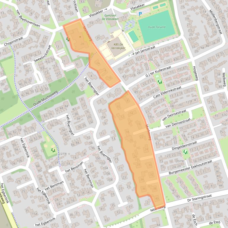 Kaart van postcodegebied 7582BD.