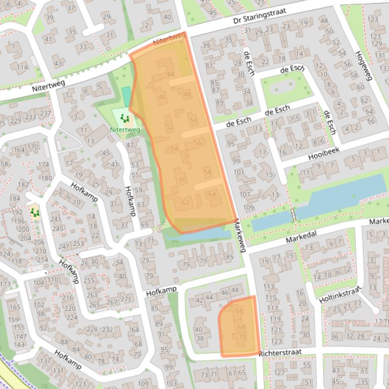 Kaart van postcodegebied 7582BE.