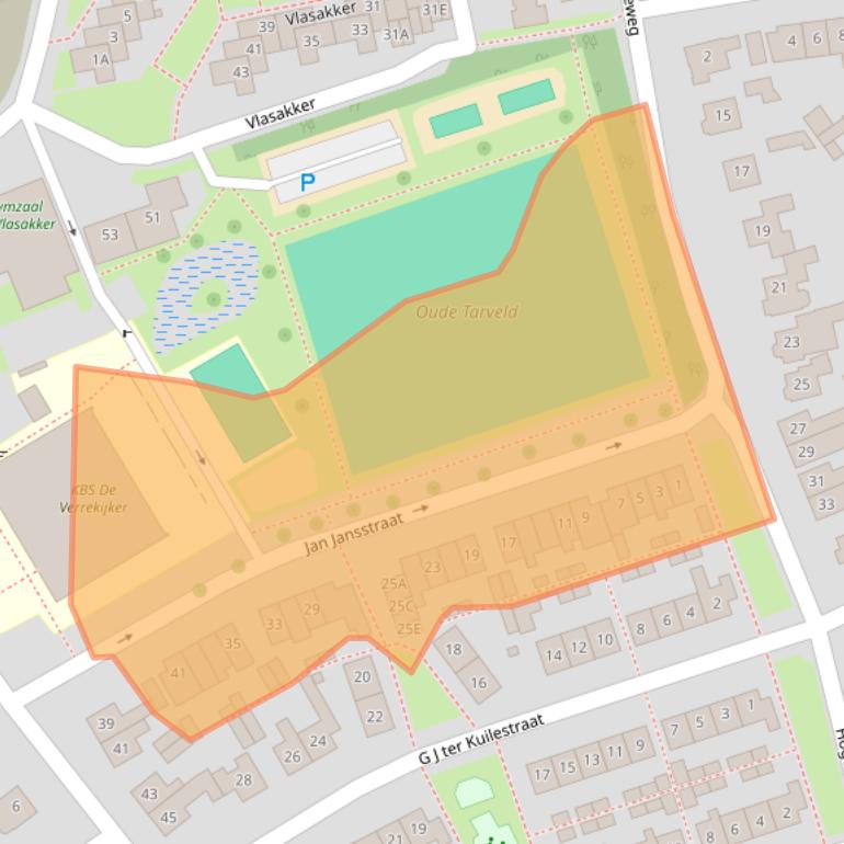 Kaart van postcodegebied 7582BG.