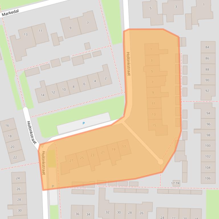 Kaart van postcodegebied 7582BS.