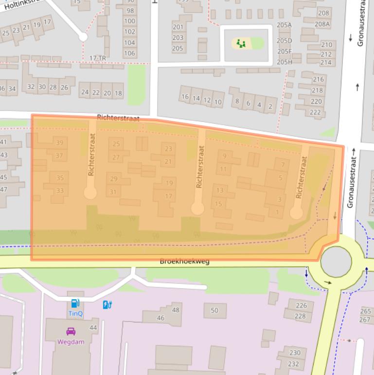 Kaart van postcodegebied 7582BV.