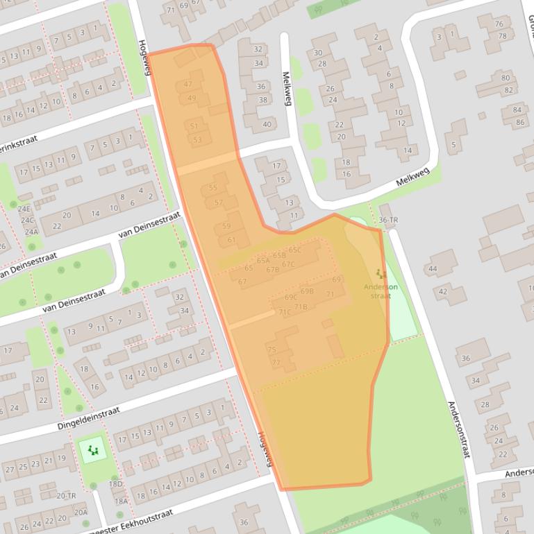 Kaart van postcodegebied 7582CB.