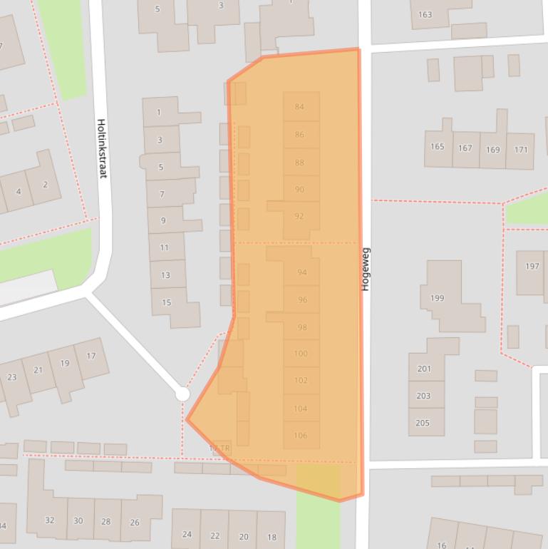 Kaart van postcodegebied 7582CJ.