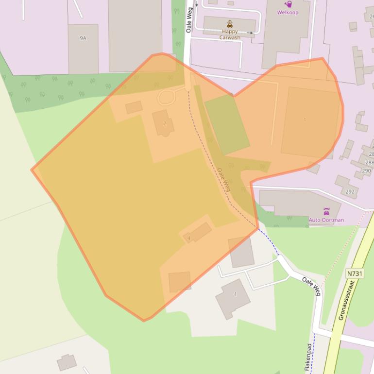 Kaart van postcodegebied 7582CP.