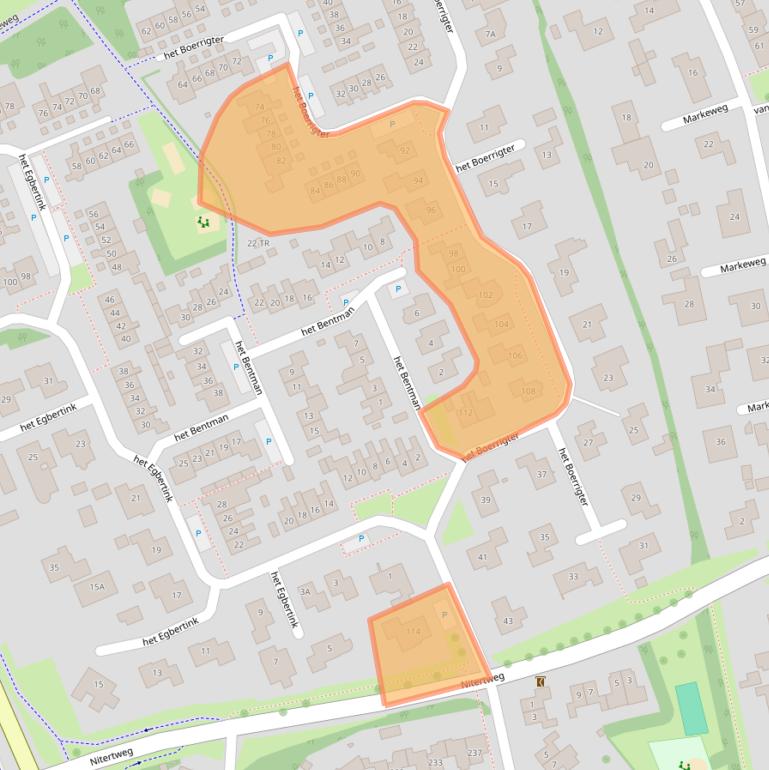 Kaart van postcodegebied 7582DC.