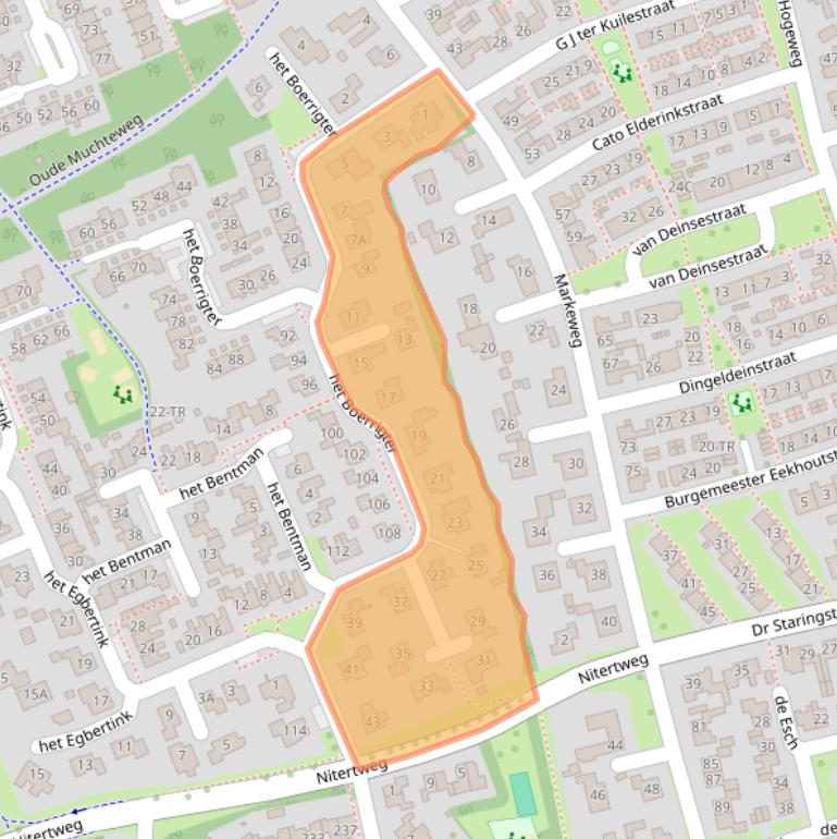 Kaart van postcodegebied 7582DD.