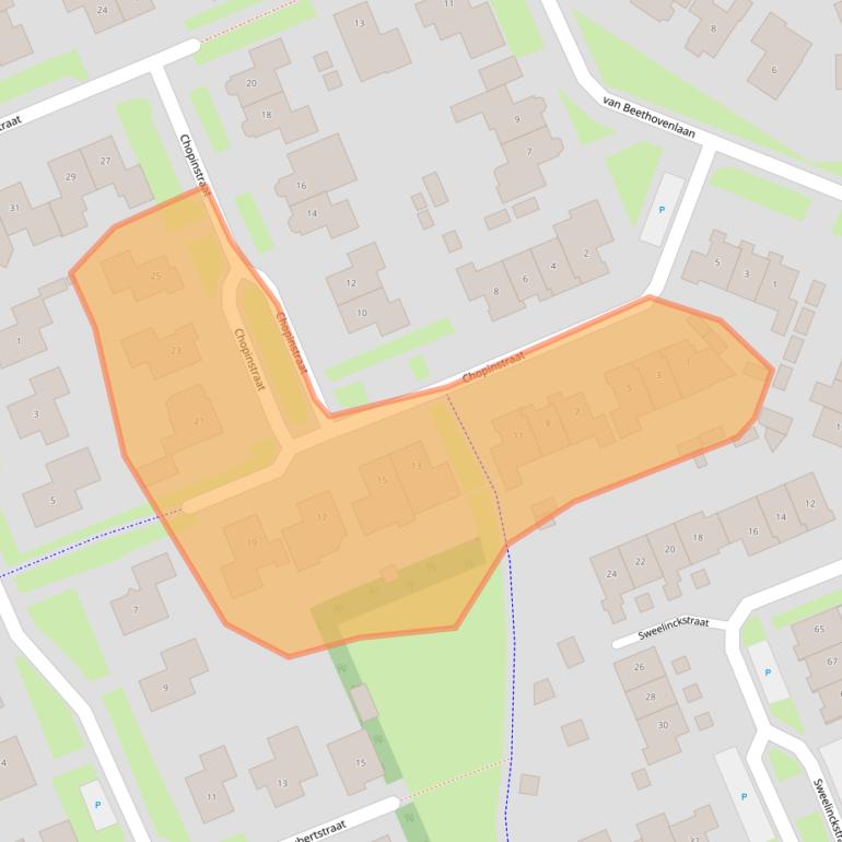 Kaart van postcodegebied 7582EG.