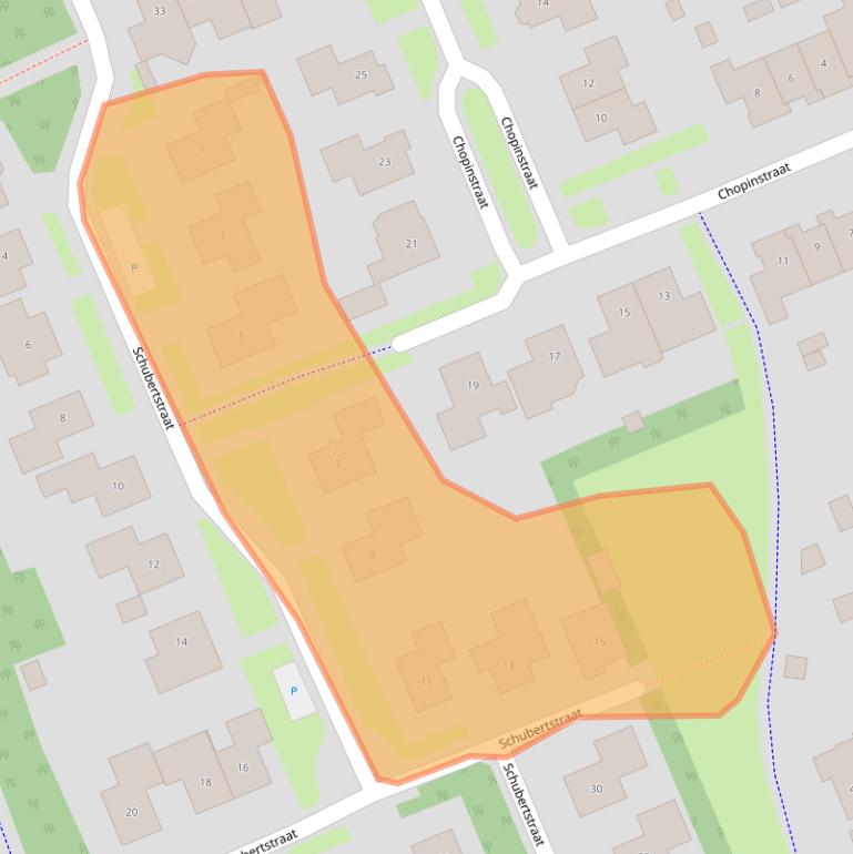 Kaart van postcodegebied 7582EJ.