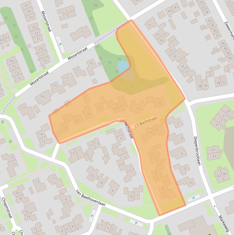 Kaart van postcodegebied 7582EN.
