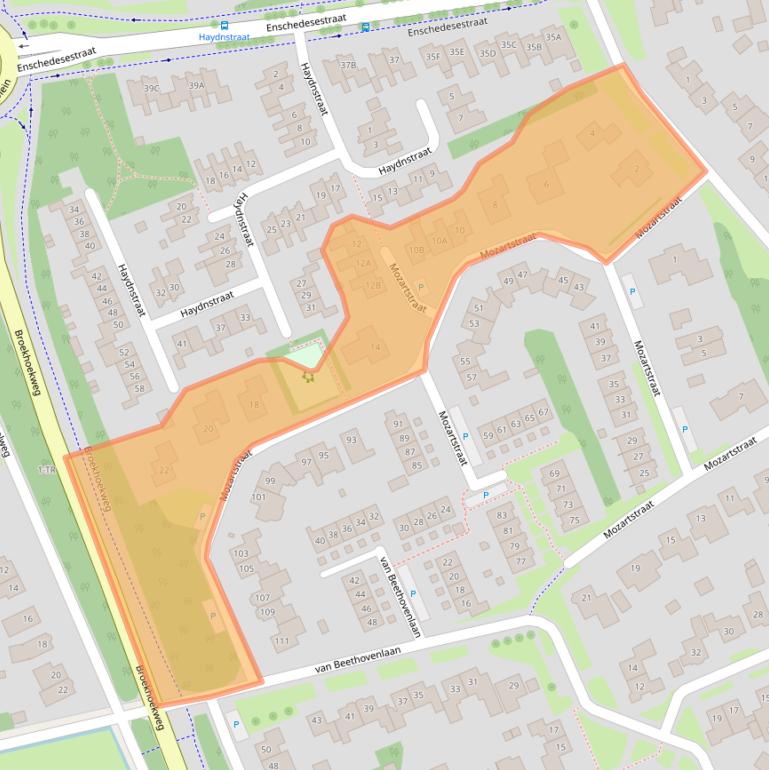 Kaart van postcodegebied 7582ER.