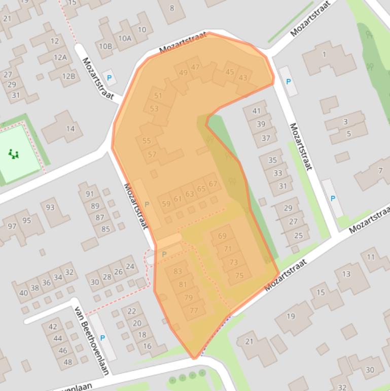 Kaart van postcodegebied 7582ET.