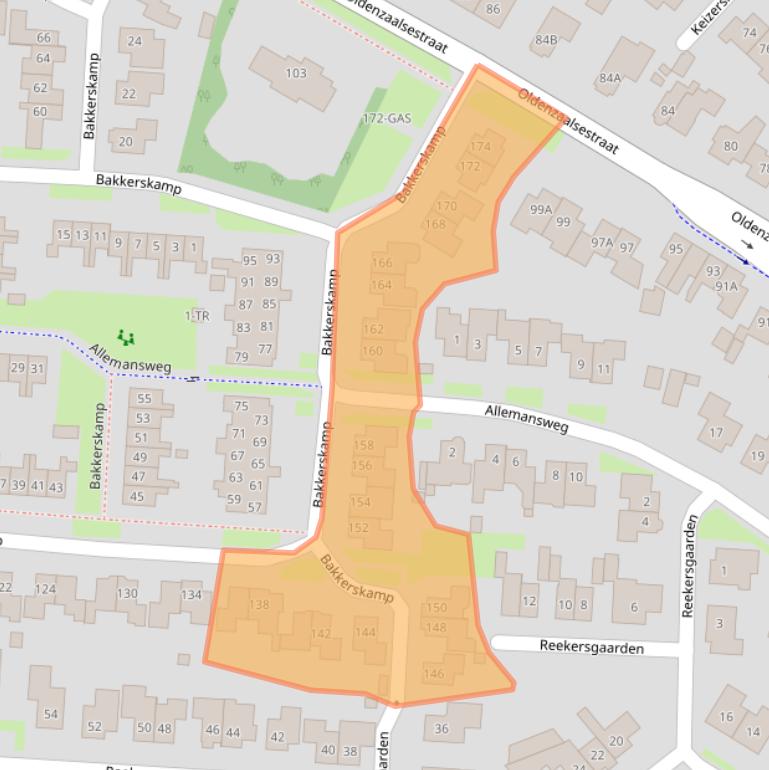 Kaart van postcodegebied 7582HH.