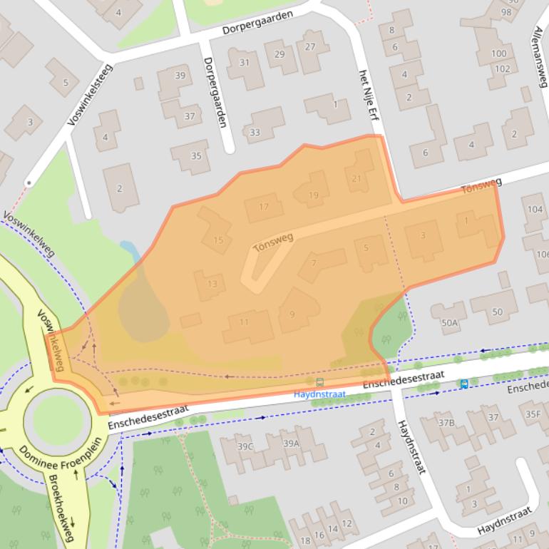 Kaart van postcodegebied 7582HT.