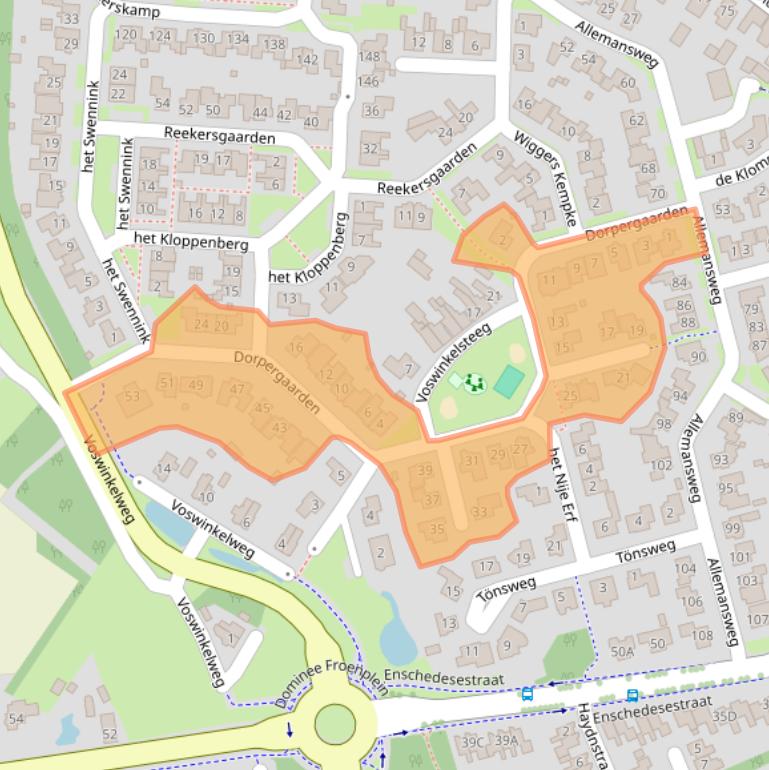 Kaart van postcodegebied 7582HV.