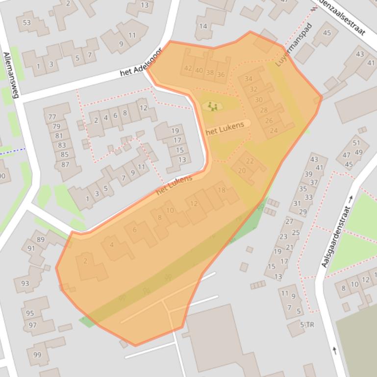 Kaart van postcodegebied 7582HW.