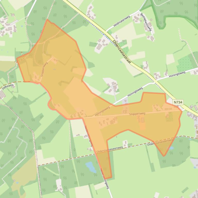 Kaart van postcodegebied 7582PC.