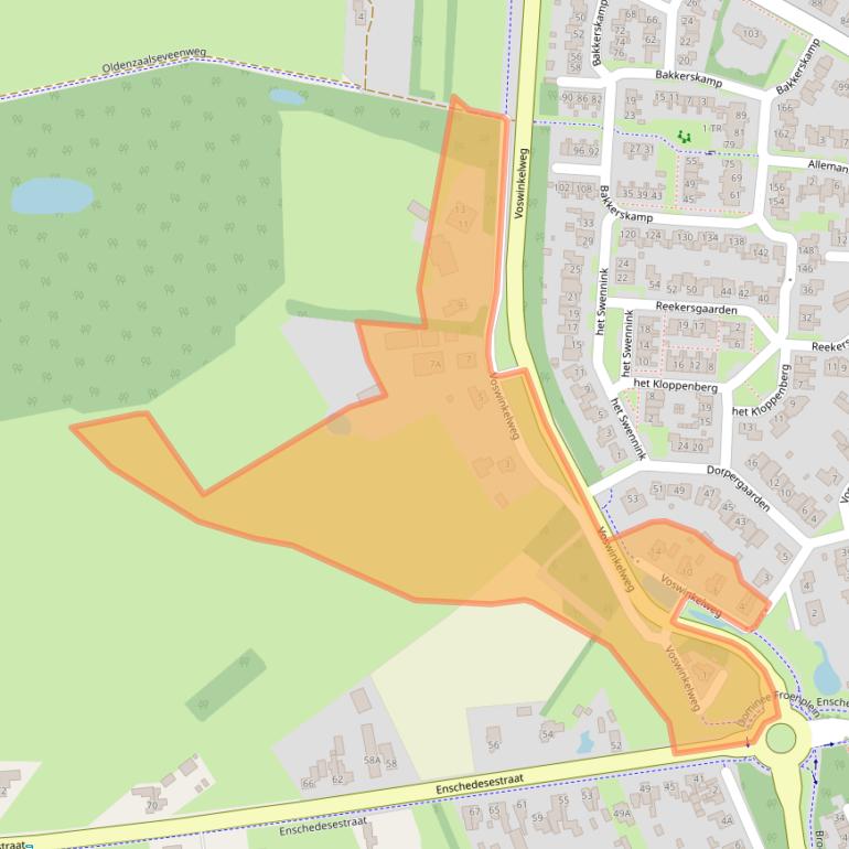 Kaart van postcodegebied 7582PG.