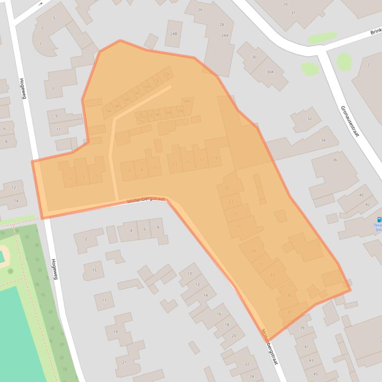 Kaart van postcodegebied 7582ZZ.