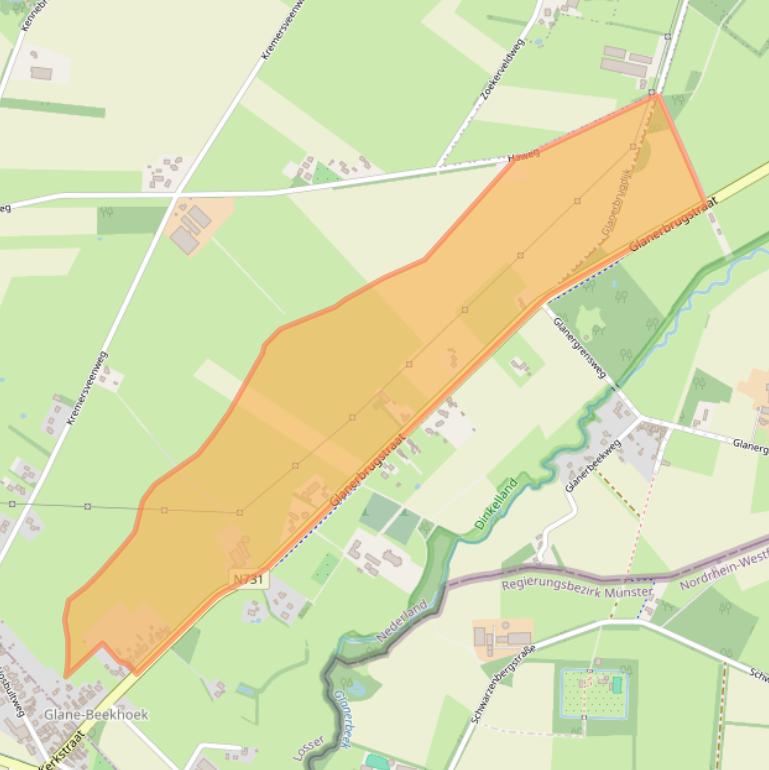 Kaart van postcodegebied 7585PL.