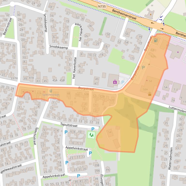 Kaart van postcodegebied 7587AD.
