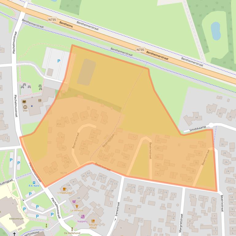 Kaart van postcodegebied 7587AH.