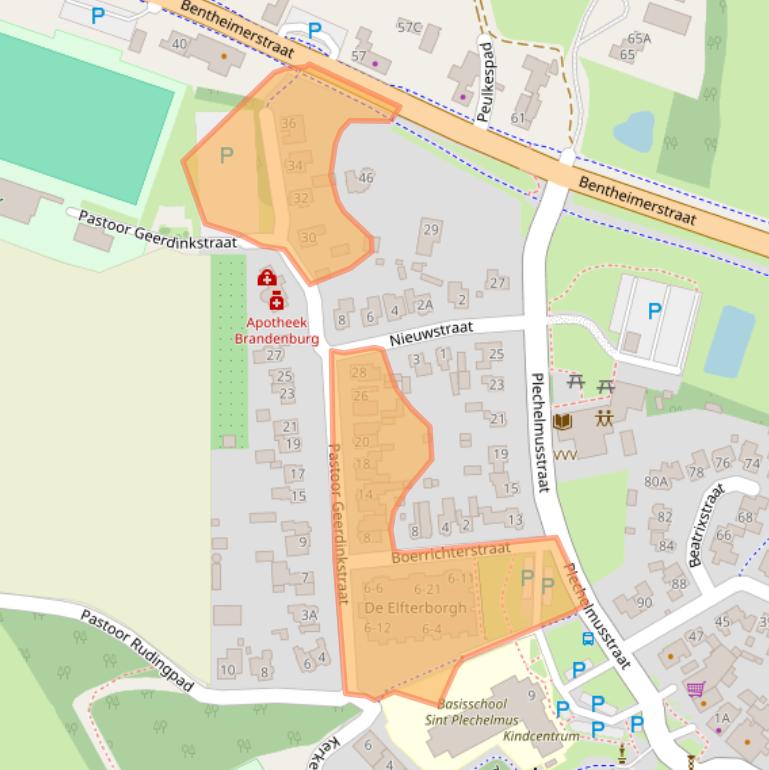 Kaart van postcodegebied 7587AR.