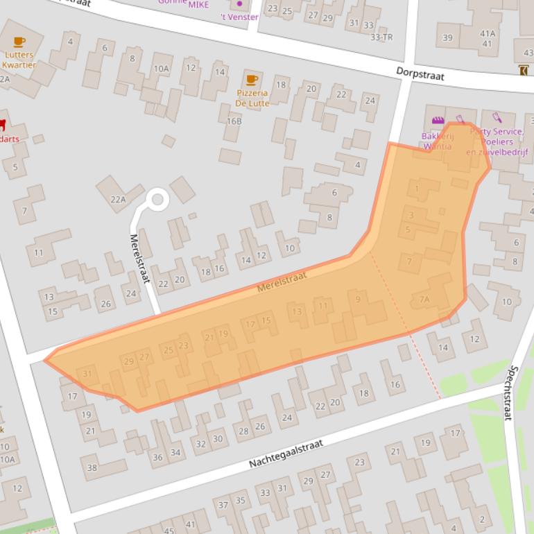 Kaart van postcodegebied 7587AT.