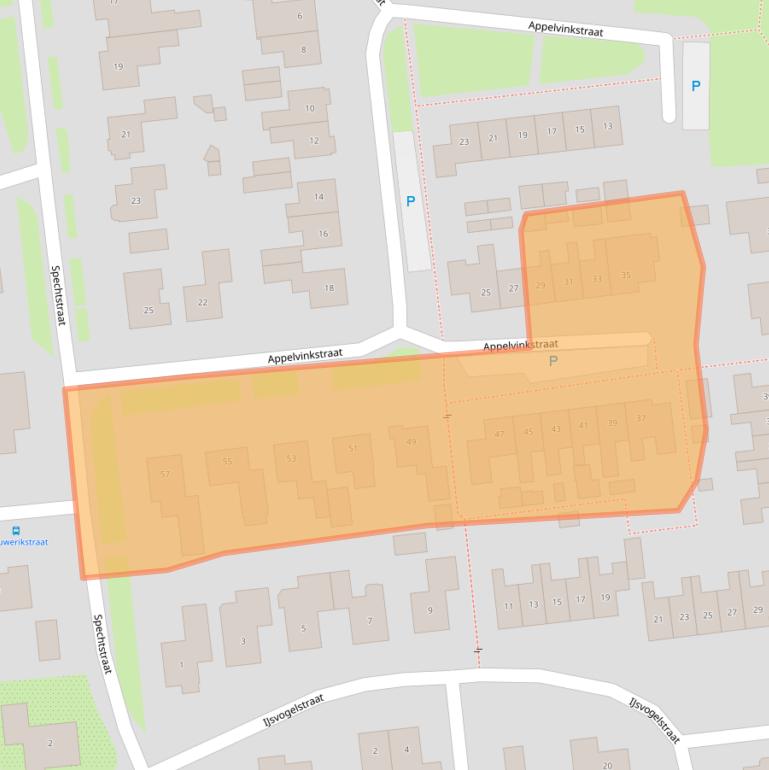 Kaart van postcodegebied 7587BE.