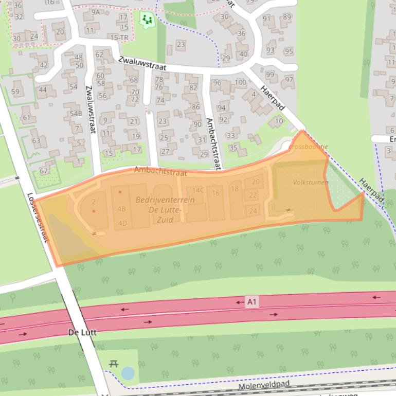 Kaart van postcodegebied 7587BW.