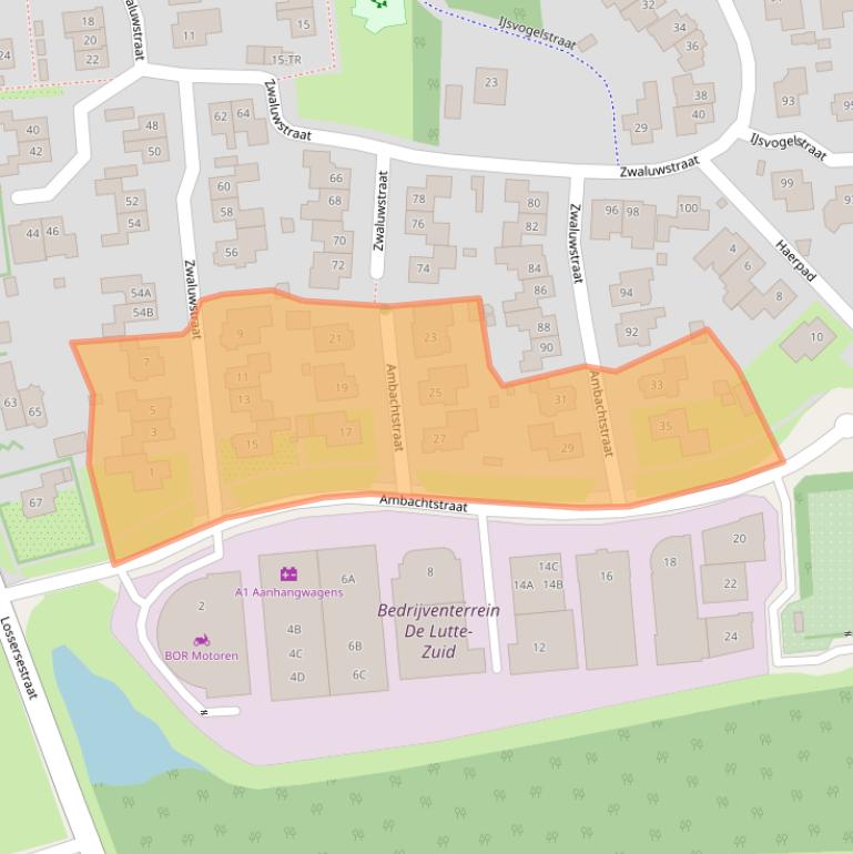 Kaart van postcodegebied 7587BX.