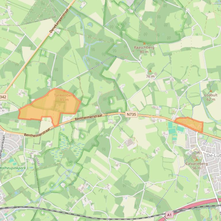 Kaart van postcodegebied 7587NE.