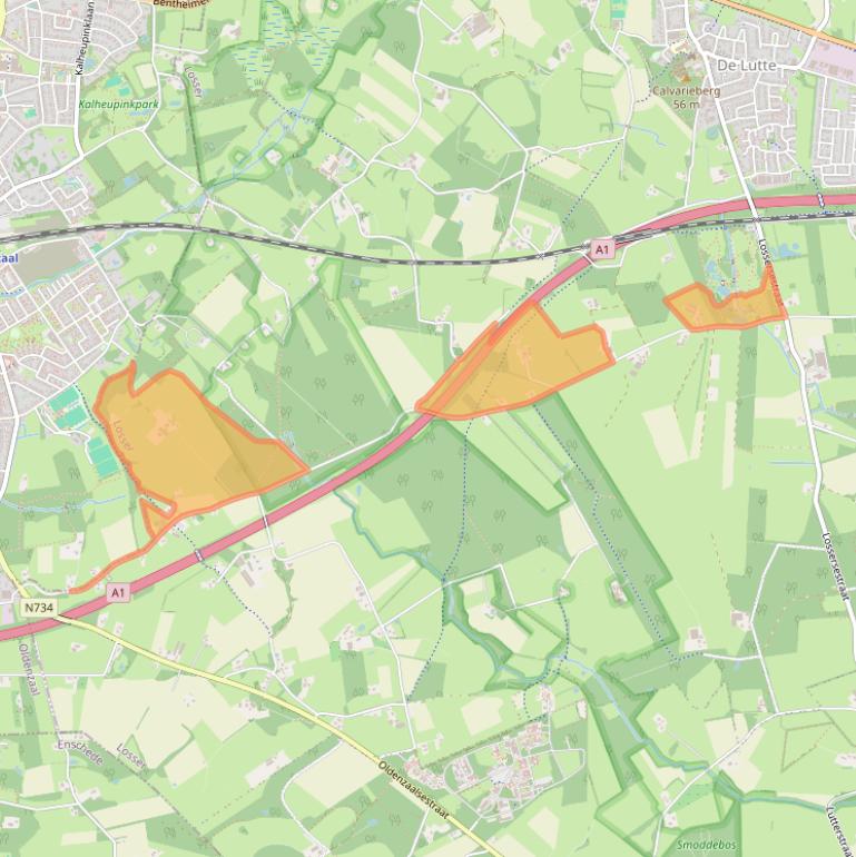Kaart van postcodegebied 7587PB.