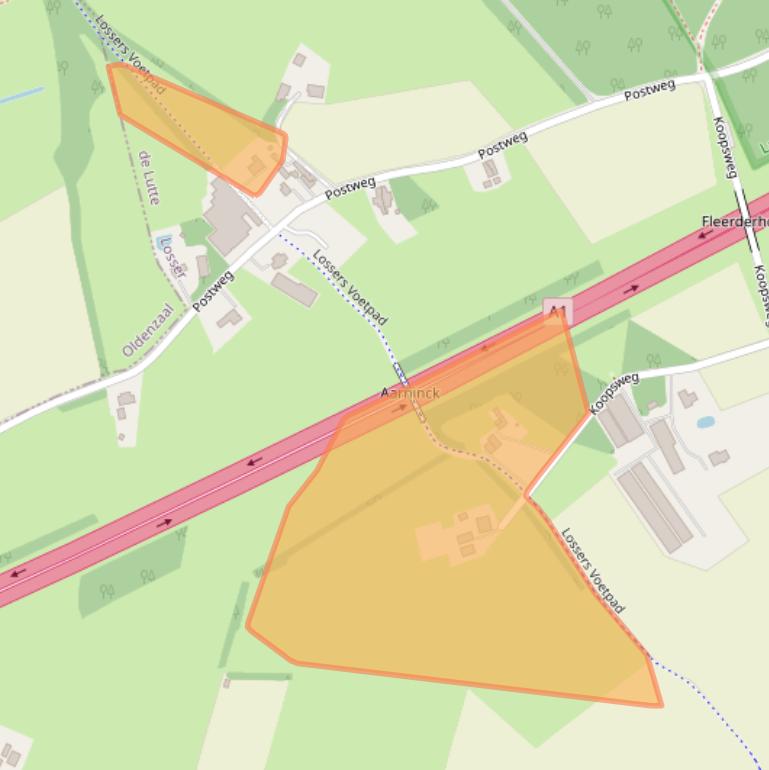 Kaart van postcodegebied 7587PG.