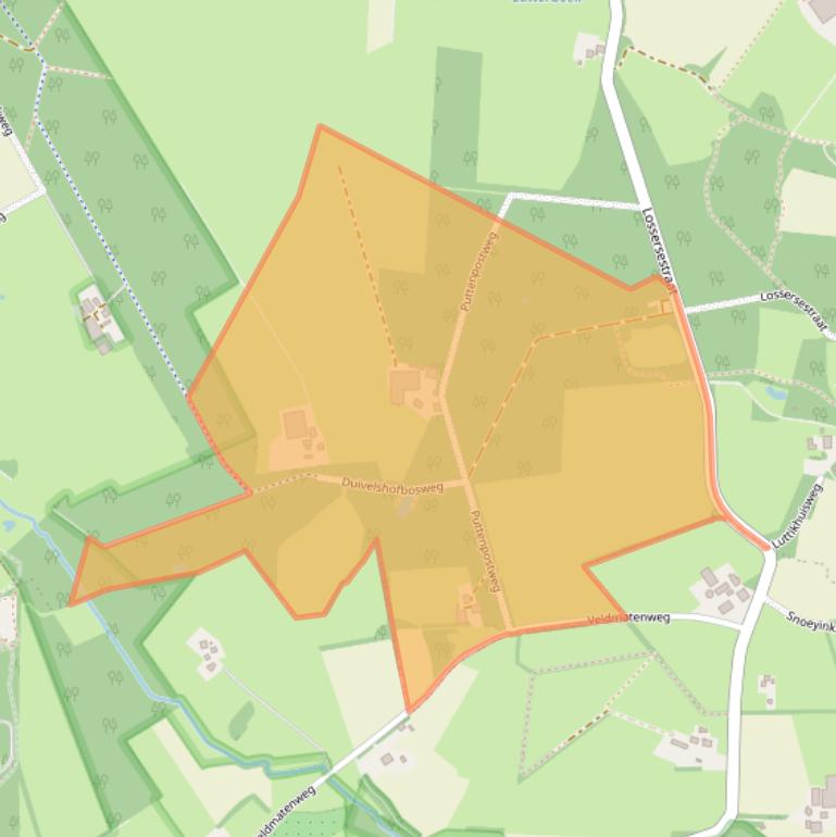 Kaart van postcodegebied 7587PP.