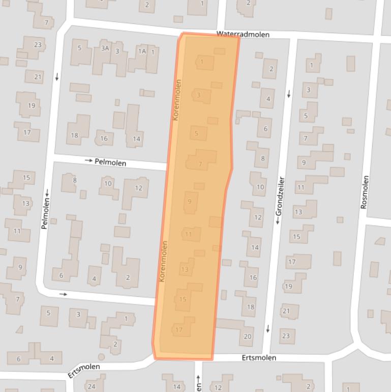 Kaart van postcodegebied 7587SE.