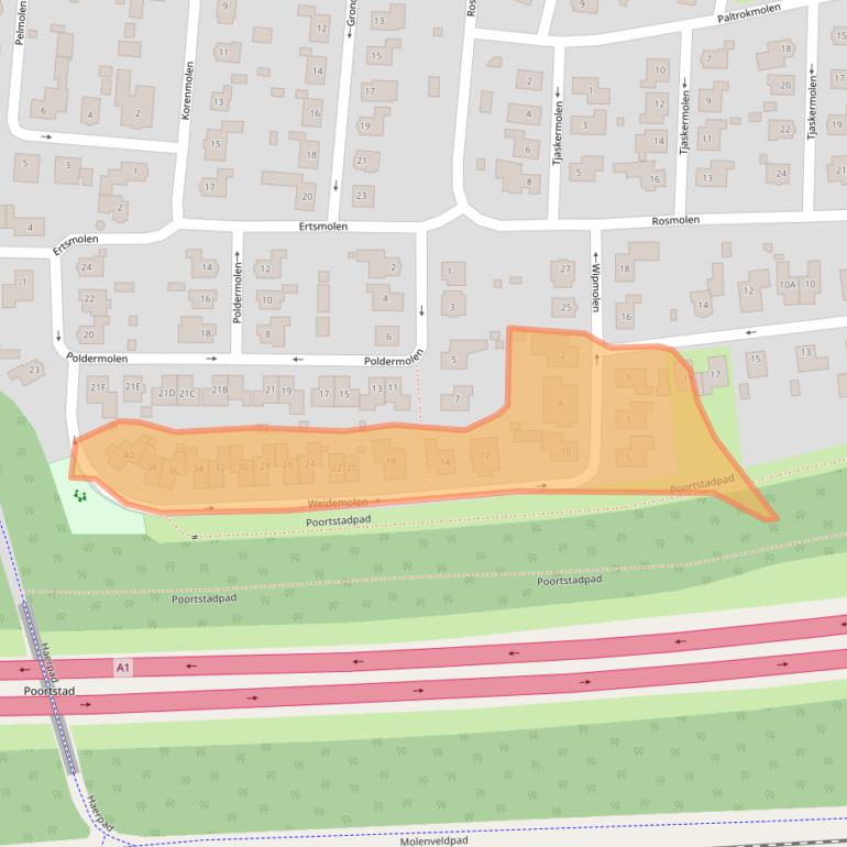 Kaart van postcodegebied 7587SL.