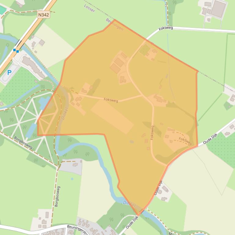 Kaart van postcodegebied 7588PM.