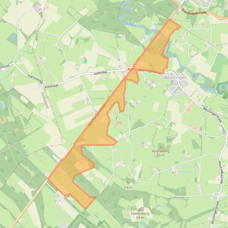 Kaart van postcodegebied 7588PW.