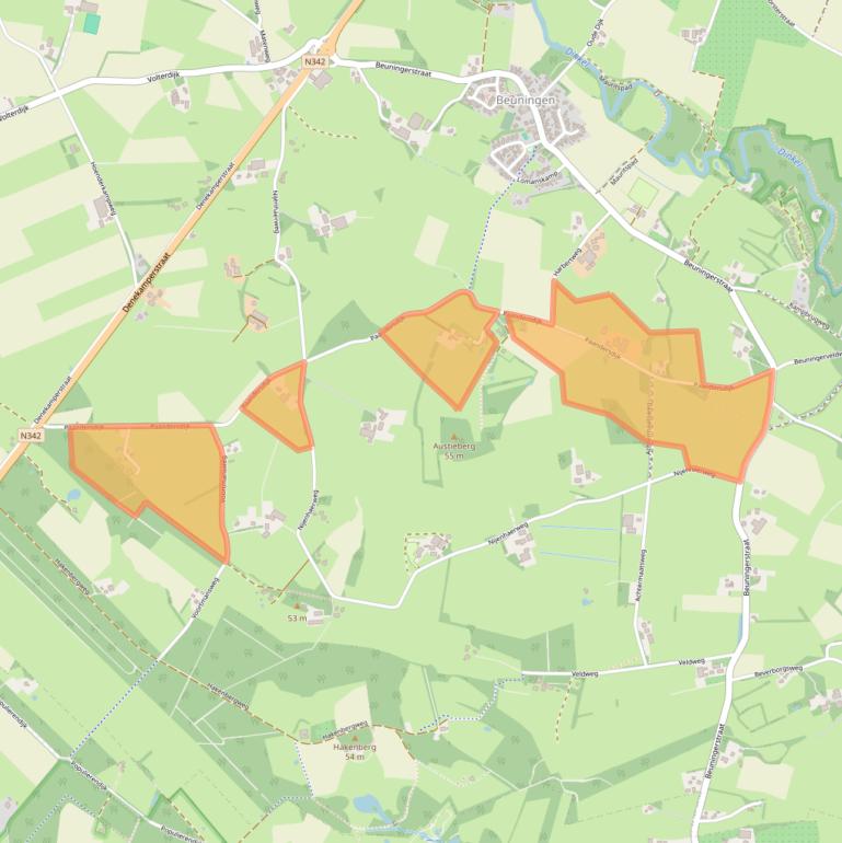Kaart van postcodegebied 7588PZ.