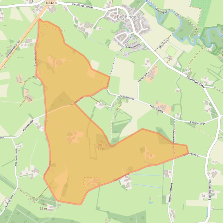 Kaart van postcodegebied 7588RA.