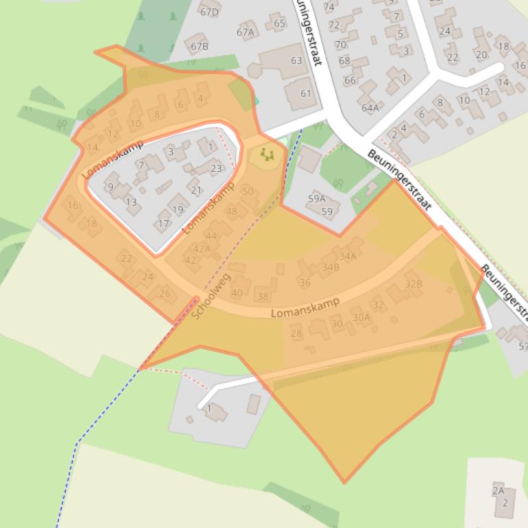 Kaart van postcodegebied 7588SB.