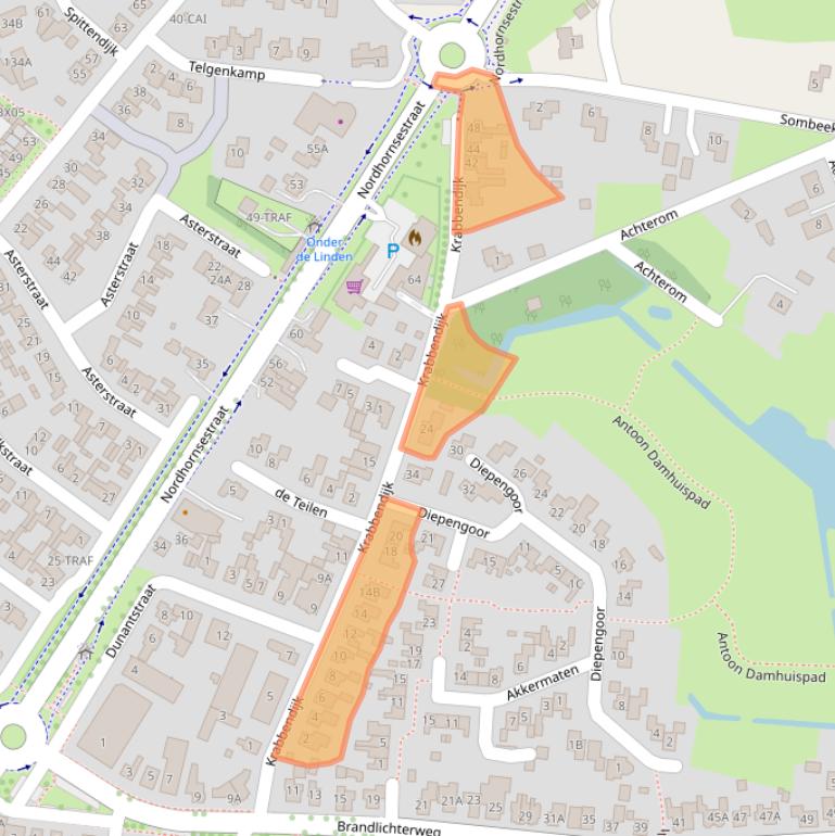 Kaart van postcodegebied 7591AX.