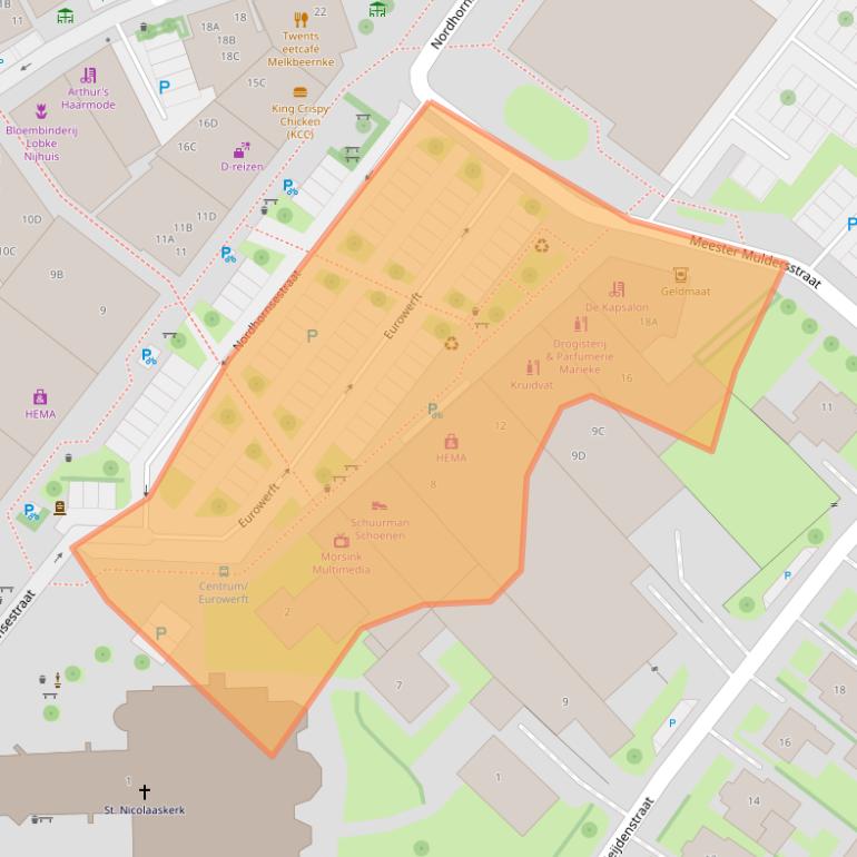 Kaart van postcodegebied 7591DG.