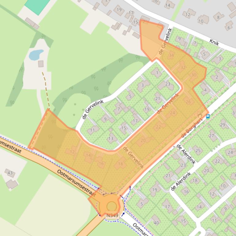 Kaart van postcodegebied 7591DT.