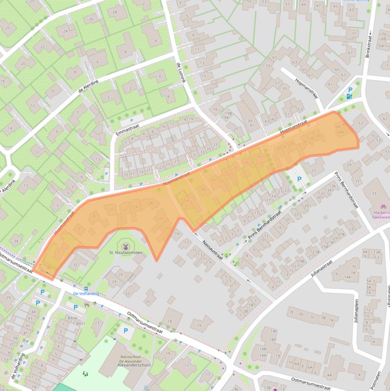 Kaart van postcodegebied 7591ED.