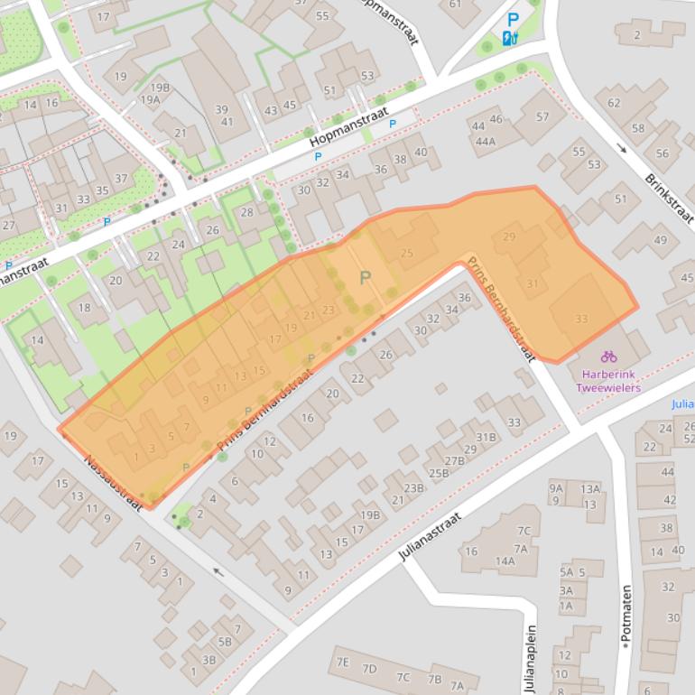 Kaart van postcodegebied 7591EG.