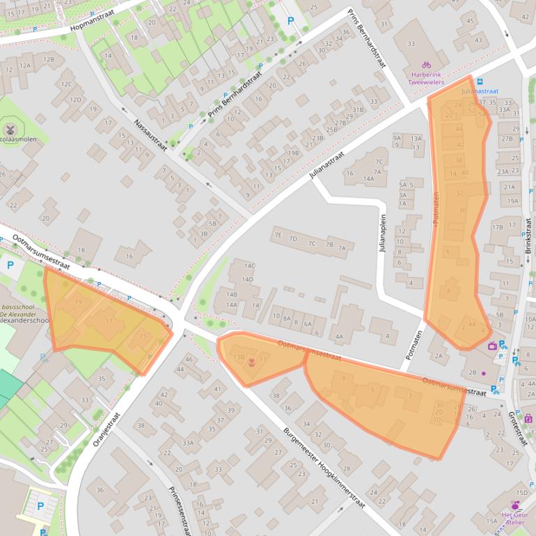 Kaart van postcodegebied 7591EM.