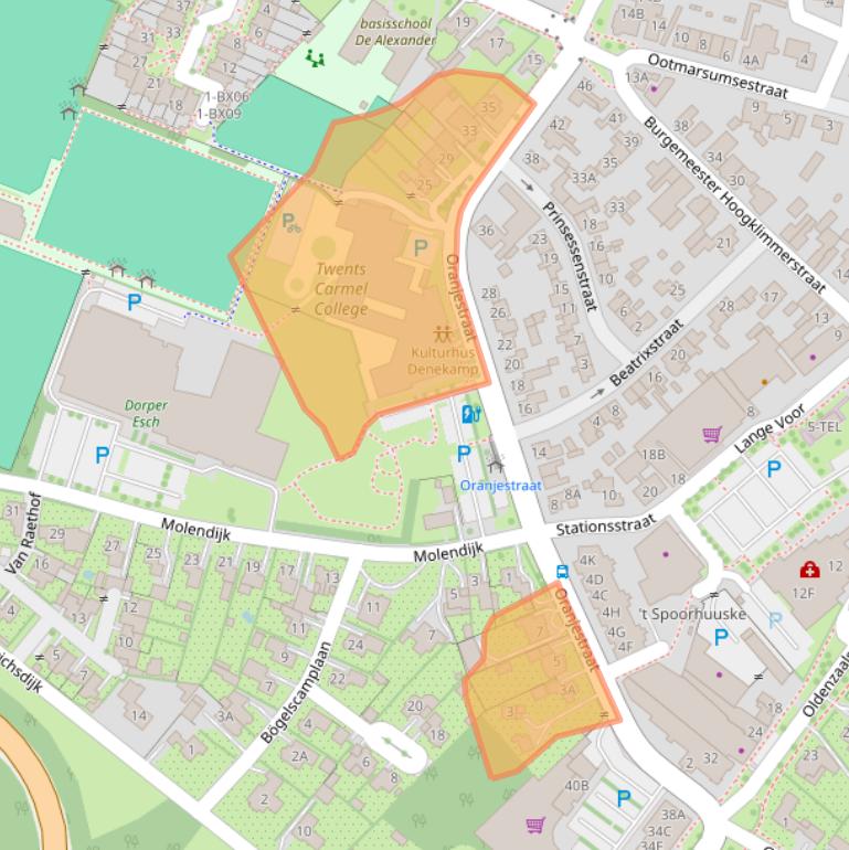 Kaart van postcodegebied 7591GA.