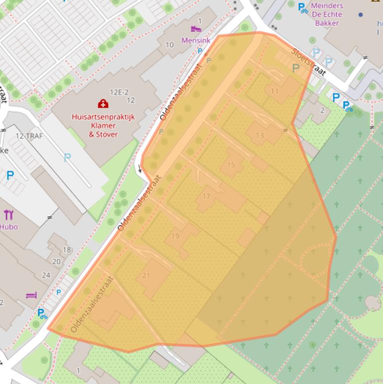 Kaart van postcodegebied 7591GK.